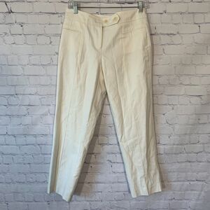 Trina Turk Dress Pants Business Trouser Pants Button Front White Womens Size 4
